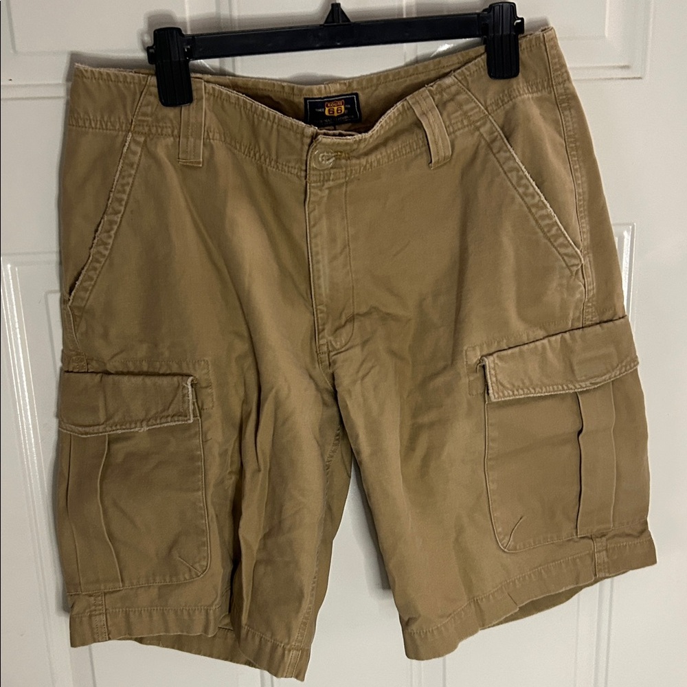 Route 66 Cargo Shorts Size 34 Vintage Tan